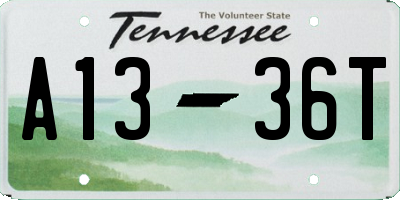 TN license plate A1336T