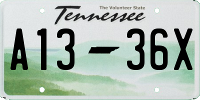 TN license plate A1336X