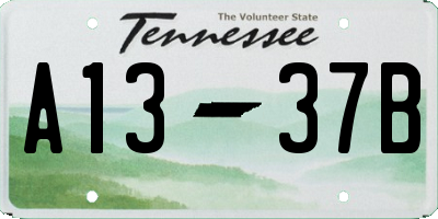 TN license plate A1337B