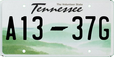 TN license plate A1337G