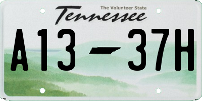 TN license plate A1337H