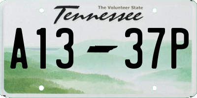 TN license plate A1337P