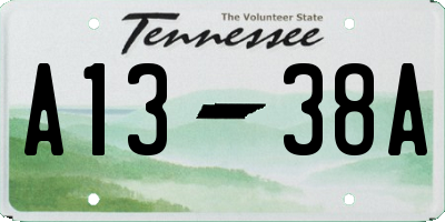 TN license plate A1338A