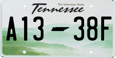 TN license plate A1338F