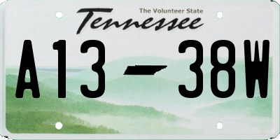 TN license plate A1338W