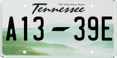 TN license plate A1339E