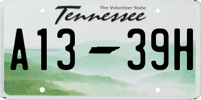 TN license plate A1339H