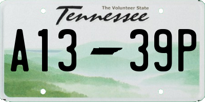 TN license plate A1339P