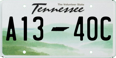 TN license plate A1340C