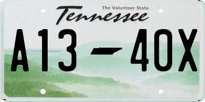 TN license plate A1340X