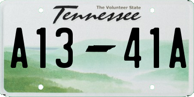 TN license plate A1341A