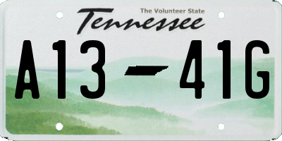 TN license plate A1341G