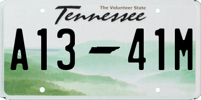 TN license plate A1341M