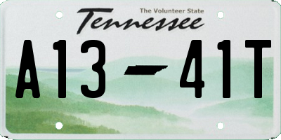 TN license plate A1341T