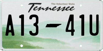 TN license plate A1341U