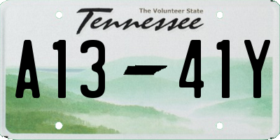 TN license plate A1341Y