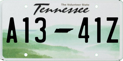 TN license plate A1341Z
