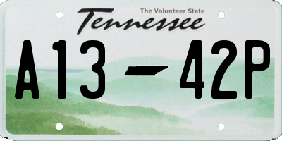 TN license plate A1342P