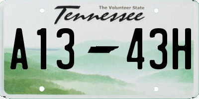 TN license plate A1343H