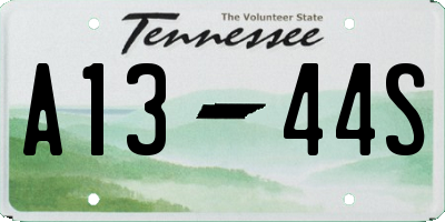 TN license plate A1344S