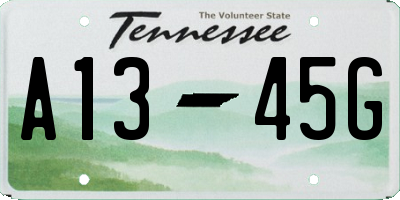 TN license plate A1345G
