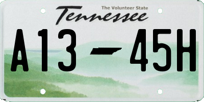 TN license plate A1345H