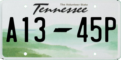 TN license plate A1345P