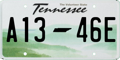 TN license plate A1346E