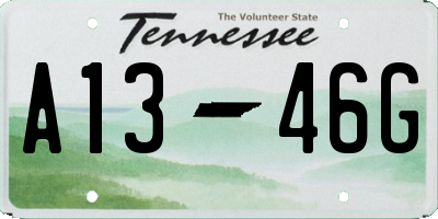 TN license plate A1346G