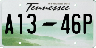TN license plate A1346P