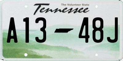 TN license plate A1348J