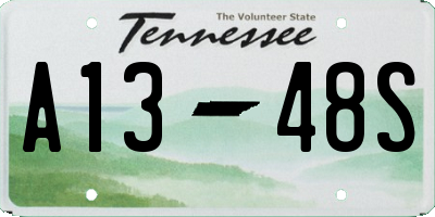 TN license plate A1348S