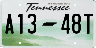 TN license plate A1348T