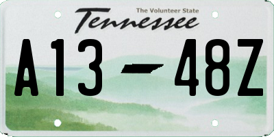 TN license plate A1348Z