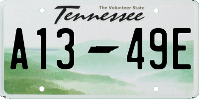 TN license plate A1349E