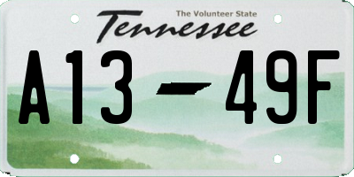 TN license plate A1349F