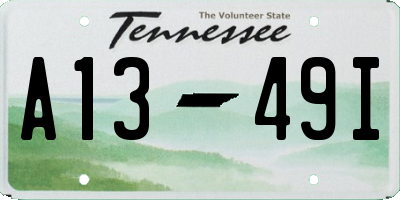 TN license plate A1349I