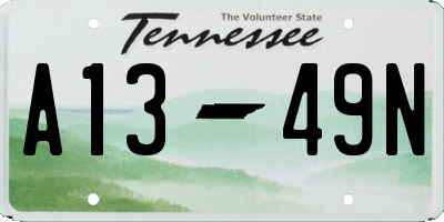 TN license plate A1349N