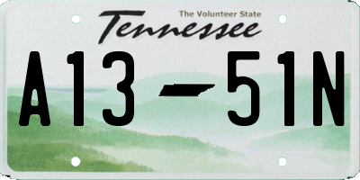 TN license plate A1351N
