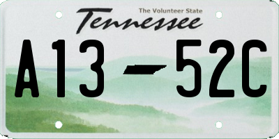 TN license plate A1352C