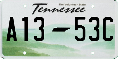 TN license plate A1353C
