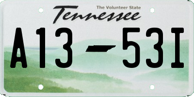 TN license plate A1353I