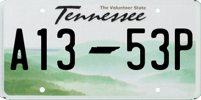 TN license plate A1353P