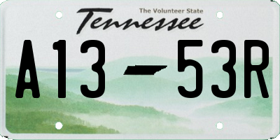 TN license plate A1353R