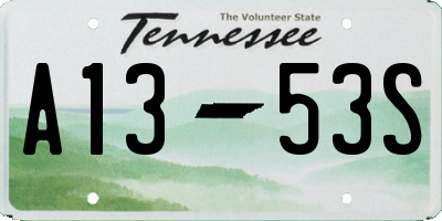 TN license plate A1353S
