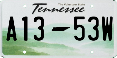 TN license plate A1353W