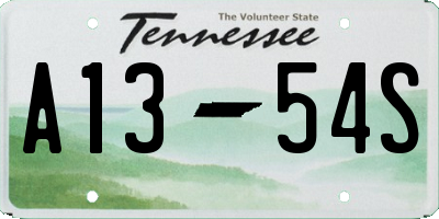TN license plate A1354S