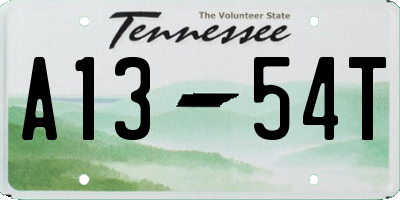 TN license plate A1354T