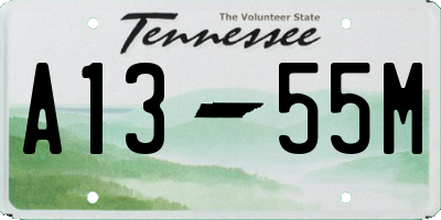 TN license plate A1355M