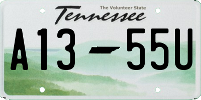 TN license plate A1355U